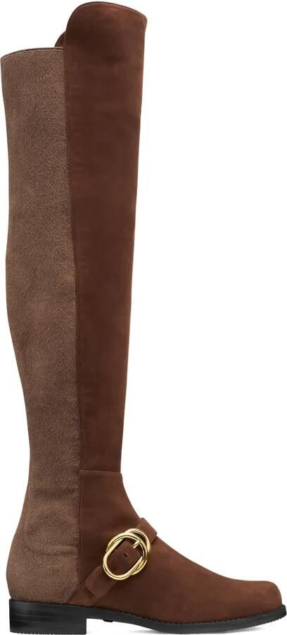 Stuart Weitzman Siella stretch laarzen met open rug Bruin