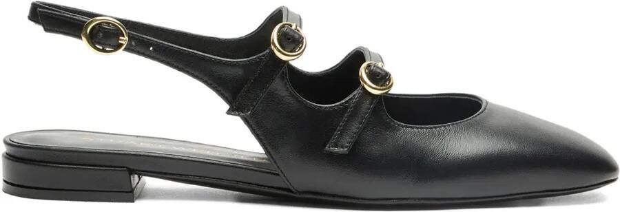 Stuart Weitzman Slingback ballerina's met gesp Zwart