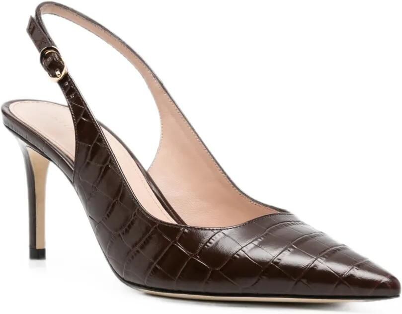 Stuart Weitzman Slingback pumps met krokodillen-reliëf Bruin - Foto 2
