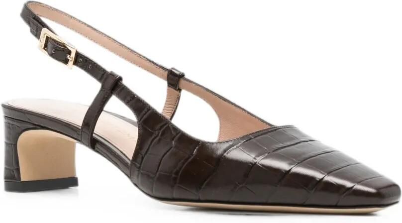 Stuart Weitzman Slingback pumps met krokodillen-reliëf Bruin - Foto 2