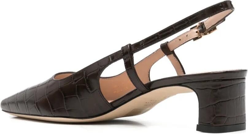 Stuart Weitzman Slingback pumps met krokodillen-reliëf Bruin - Foto 3