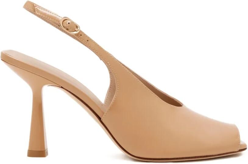 Stuart Weitzman Slingback pumps met open neus en hak Beige