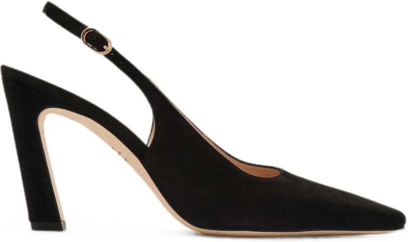 Stuart Weitzman Slingback sandalen met puntige neus Zwart