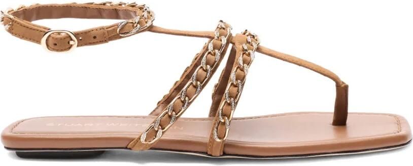 Stuart Weitzman Soluxe sandalen met kristallen Beige