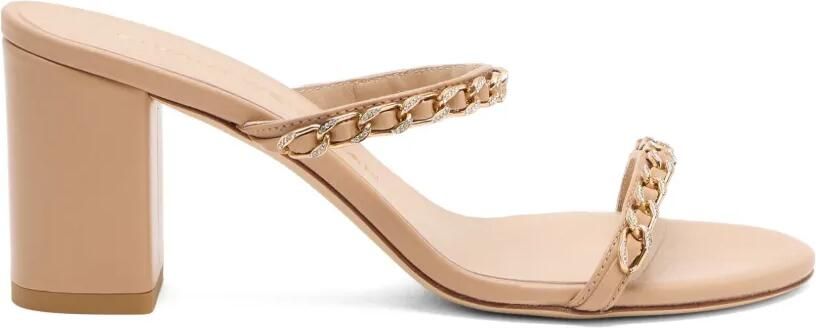 Stuart Weitzman Soluxe sandalen met kristallen en bandje Beige
