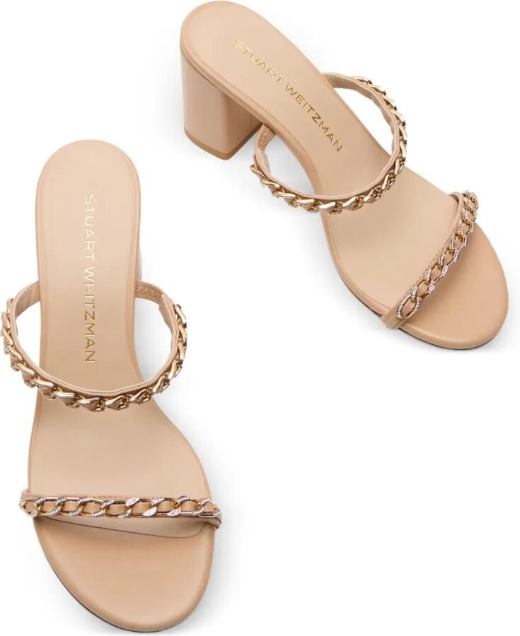 Stuart Weitzman Soluxe sandalen met kristallen en bandje Beige - Foto 2