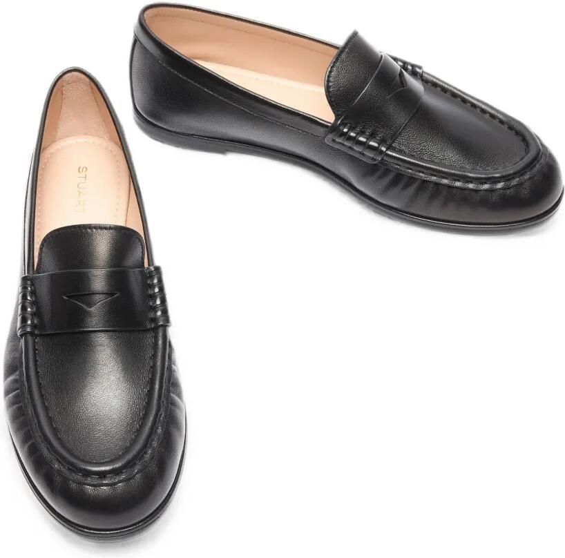 Stuart Weitzman Spencer leren loafers met ruches Zwart - Foto 2