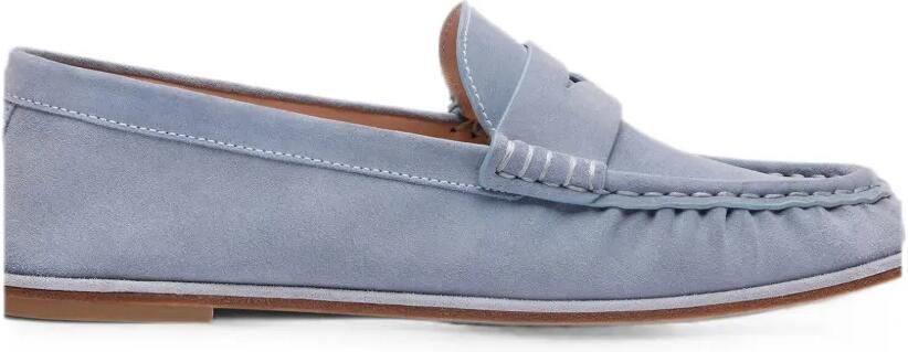 Stuart Weitzman Spencer suède loafers met ruches Blauw