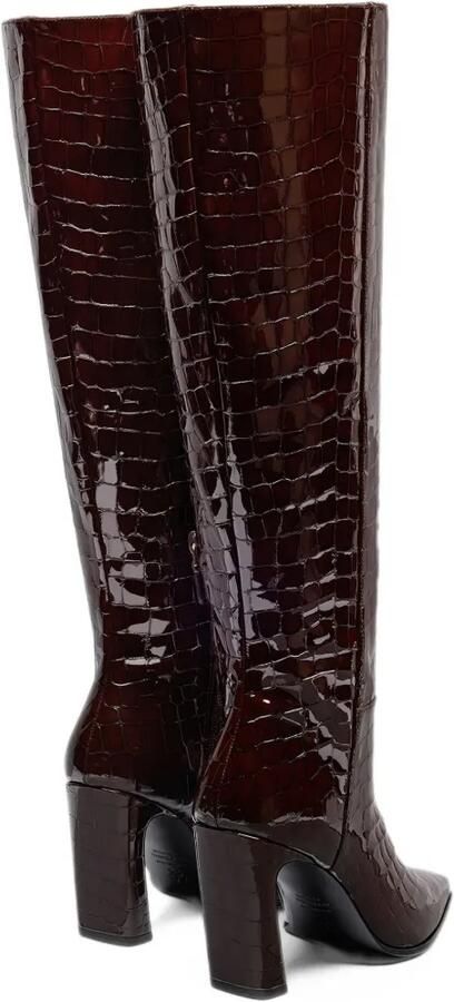 Stuart Weitzman Stassi crocodile-embossed leather boots Bruin - Foto 3
