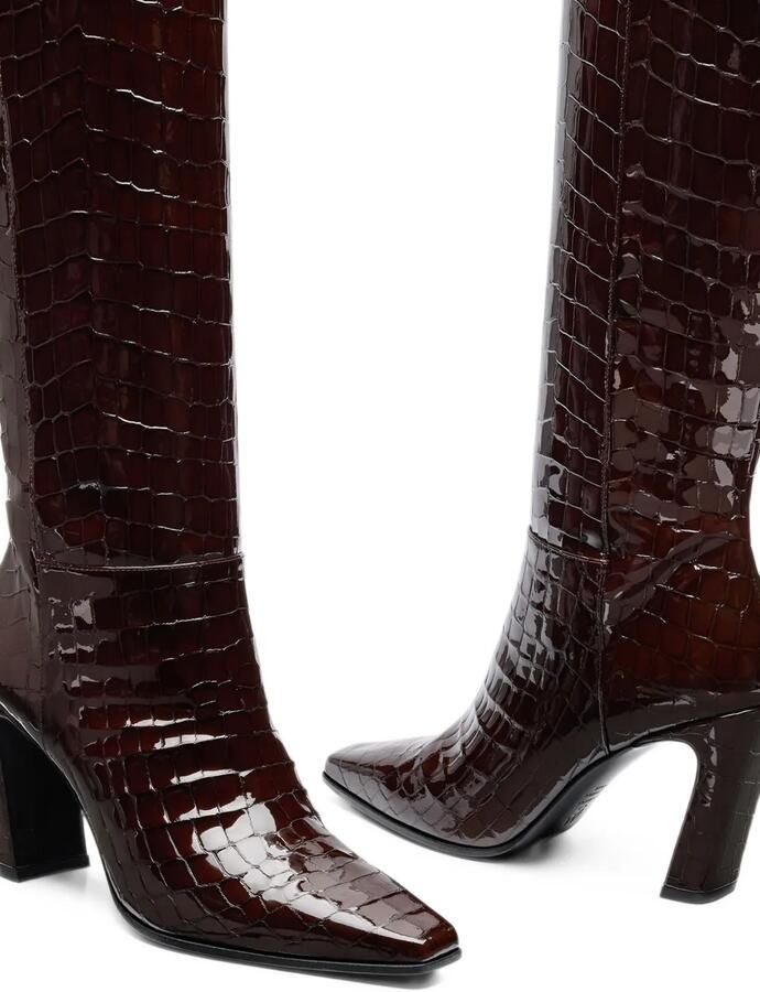 Stuart Weitzman Stassi crocodile-embossed leather boots Bruin - Foto 2
