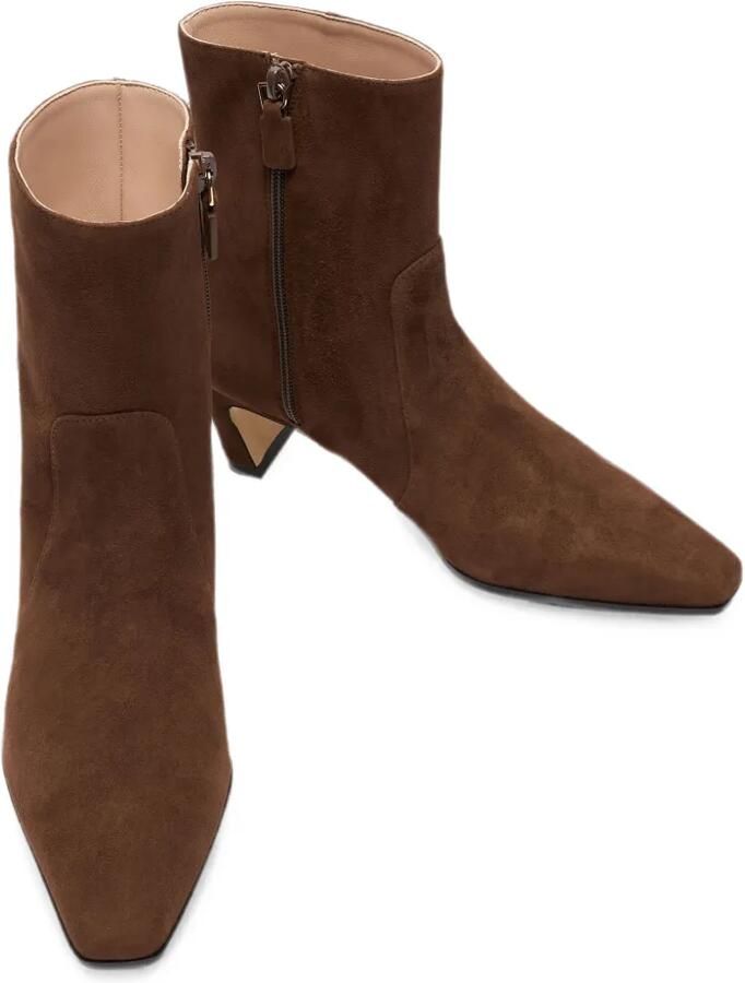 Stuart Weitzman Stassi enkellaarzen met sculpturale hak Bruin