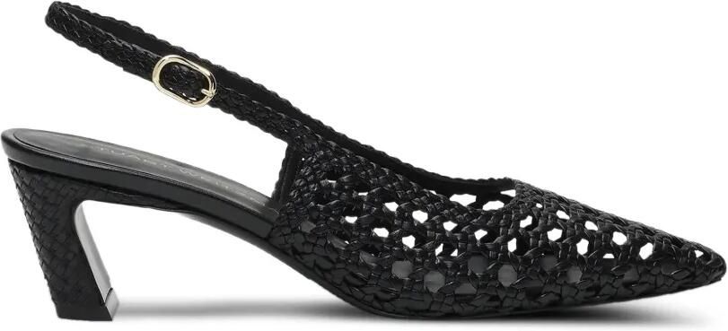 Stuart Weitzman Stassi geweven slingback pumps Zwart