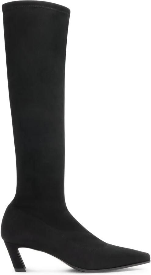 Stuart Weitzman Stassi laarzen van stretchsuède Zwart