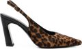 Stuart Weitzman Stassi slingback pumps met luipaardprint Bruin - Bruin