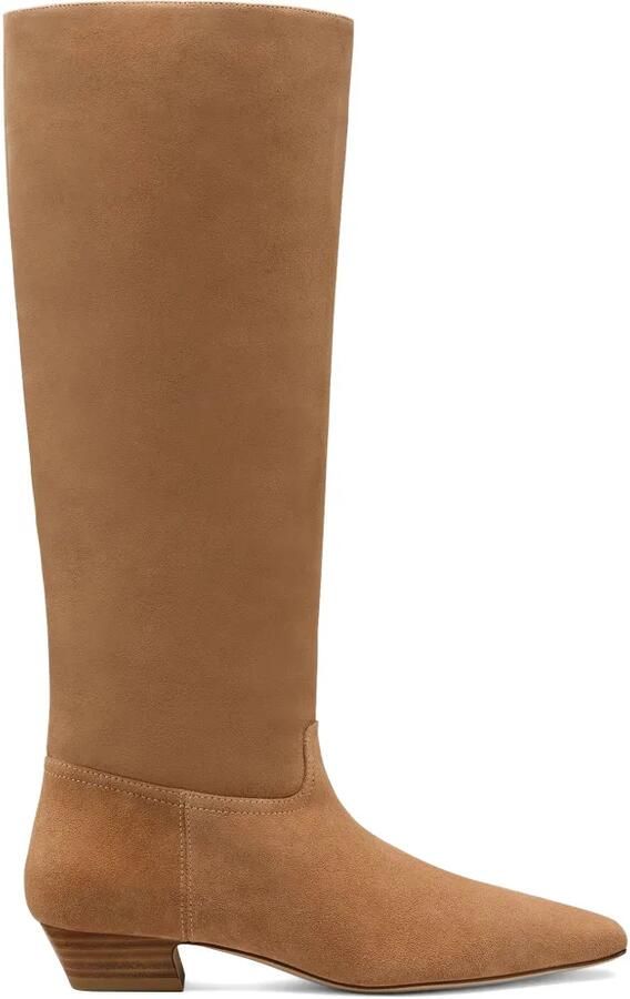 Stuart Weitzman Stassi soklaarzen met vierkante neus Beige