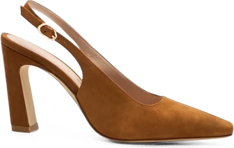 Stuart Weitzman Stassi suède slingback pumps Bruin