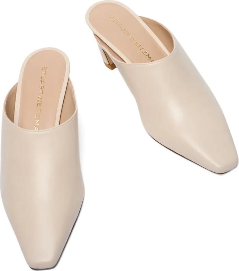 Stuart Weitzman Stasso muiltjes met vierkante neus Beige - Foto 2