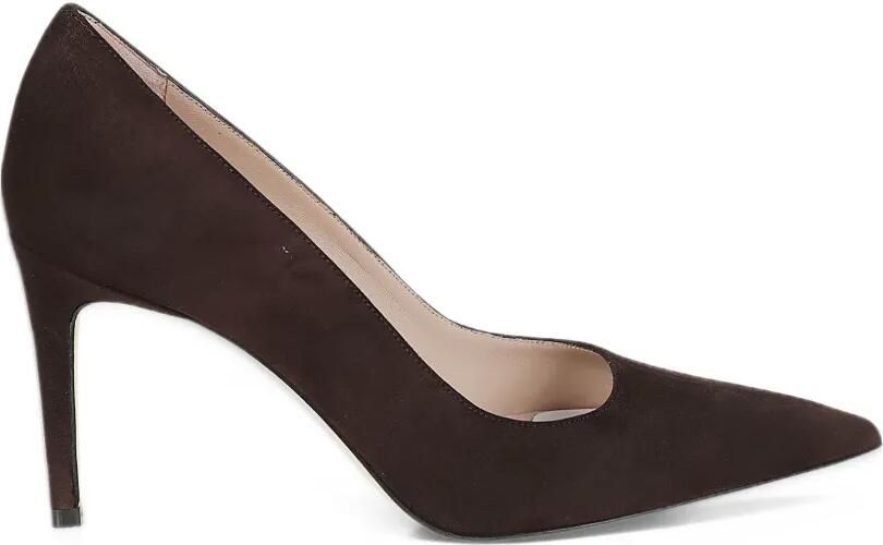 Stuart Weitzman Stuart Power 85 pointed-toe suede pumps Bruin