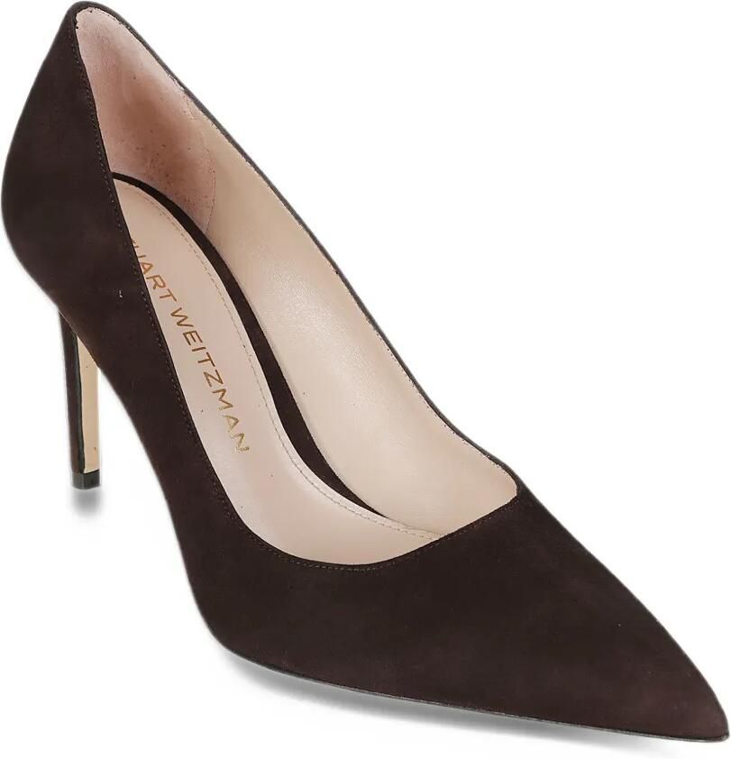Stuart Weitzman Stuart Power 85 pointed-toe suede pumps Bruin - Foto 3