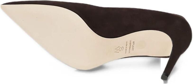 Stuart Weitzman Stuart Power 85 pointed-toe suede pumps Bruin - Foto 5