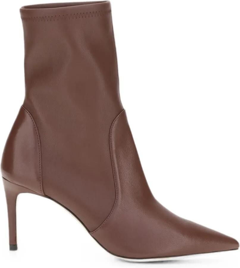 Stuart Weitzman Stuart Power enkellaarzen met puntige neus Bruin