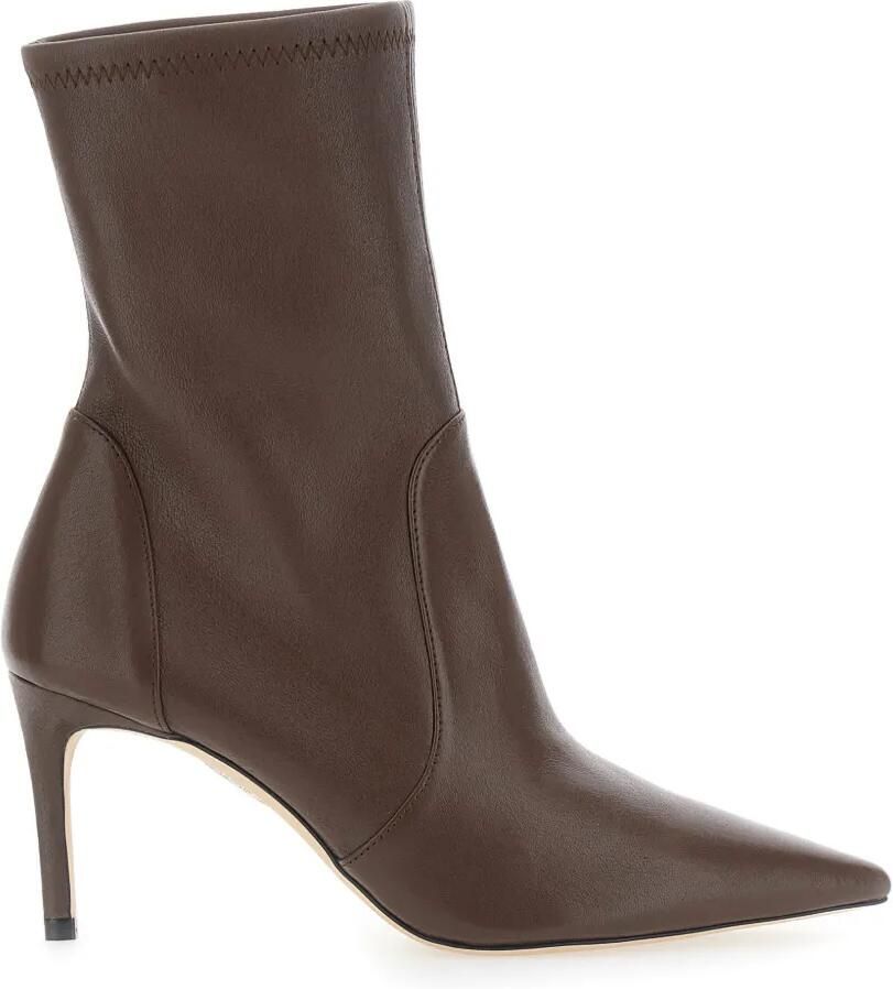 Stuart Weitzman Stuart Power enkellaarzen met puntige neus Bruin