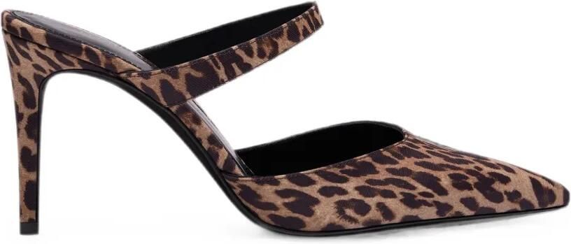 Stuart Weitzman Stuart Power muiltjes met luipaardprint Bruin