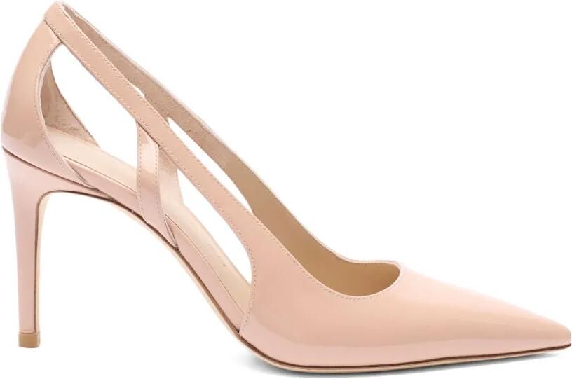 Stuart Weitzman Stuart Power pumps met puntige neus en uitgesneden detail Beige