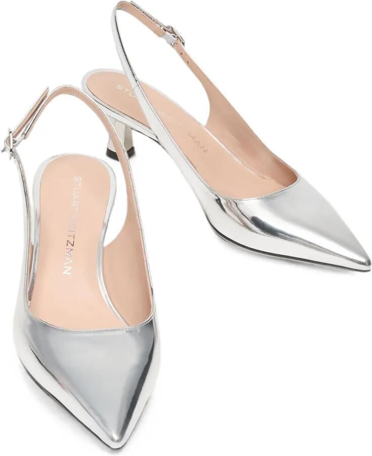 Stuart Weitzman Stuart Sculpt pumps met puntige neus Zilver - Foto 2
