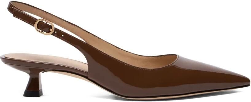 Stuart Weitzman Stuart Sculpt slingback pumps met puntige neus Bruin