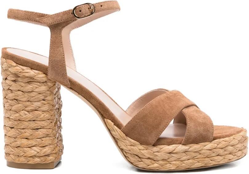 Stuart Weitzman Suède sandalen Beige
