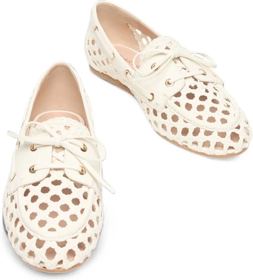 Stuart Weitzman Tinsley geweven leren bootschoenen Beige - Foto 2