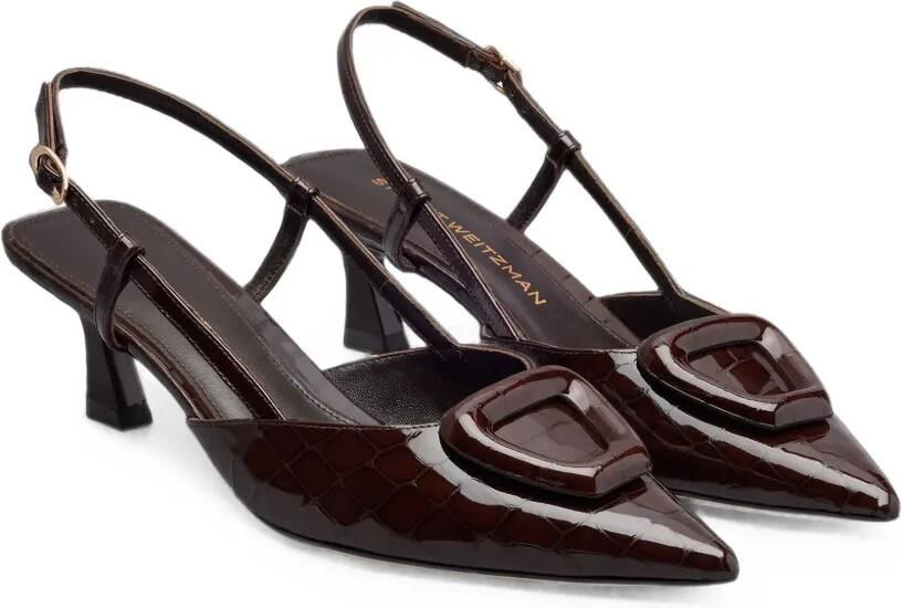 Stuart Weitzman Very Vinnie pumps met krokodillen-reliëf Bruin - Foto 3