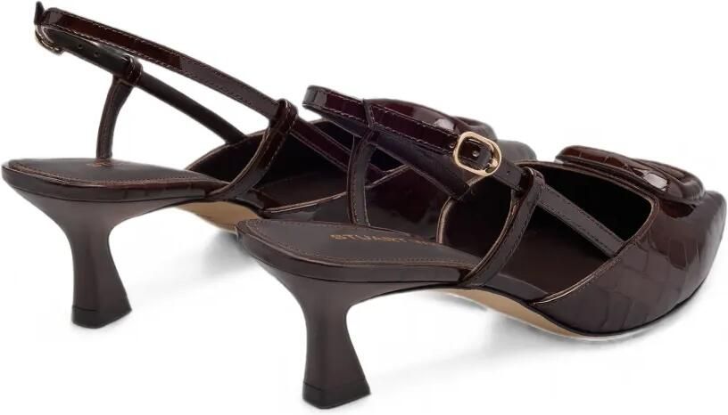 Stuart Weitzman Very Vinnie pumps met krokodillen-reliëf Bruin - Foto 4
