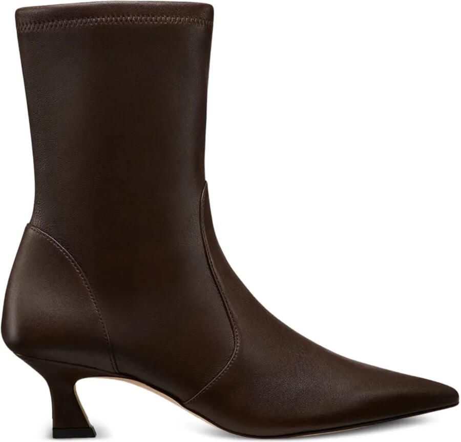 Stuart Weitzman Vinnie 50 mm enkellaarzen met hoekige hak Bruin