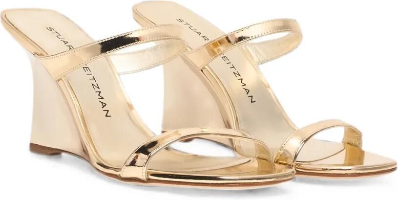 Stuart Weitzman Vinnie bewerkte sandalen met sleehak Goud - Foto 3