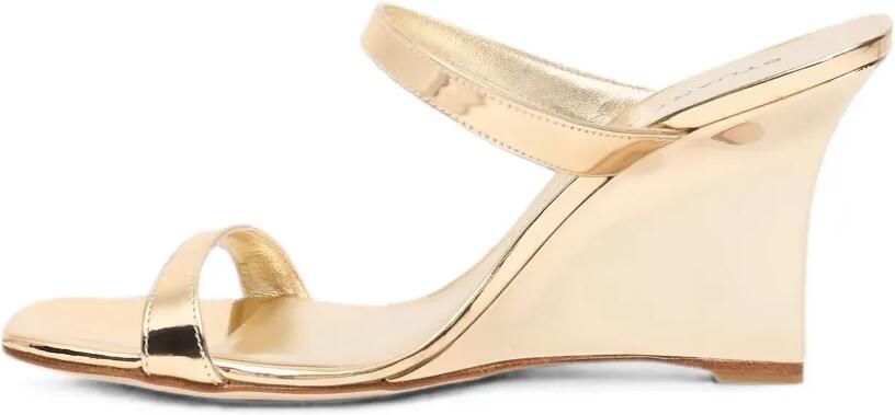 Stuart Weitzman Vinnie bewerkte sandalen met sleehak Goud - Foto 4