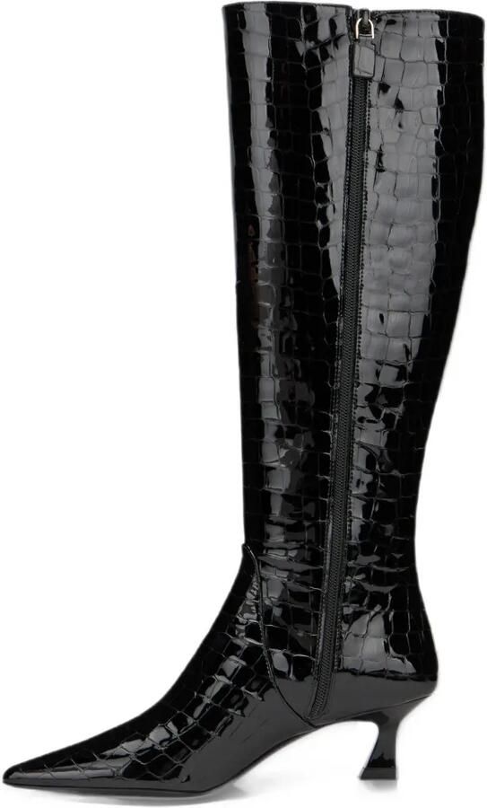 Stuart Weitzman Vinnie croc-embossed leather knee-high boots Zwart - Foto 2