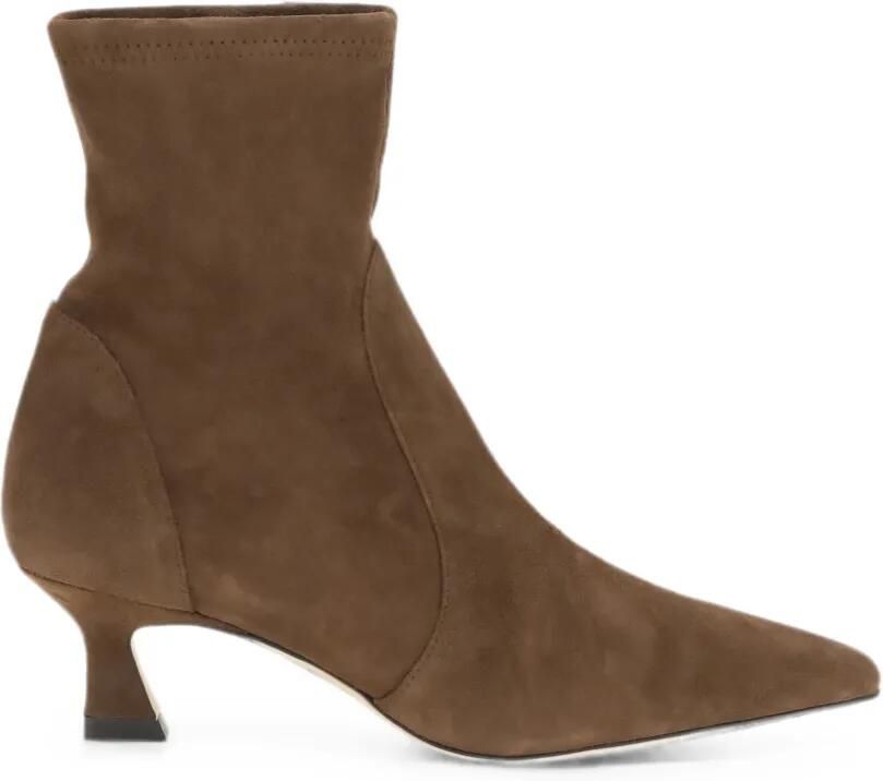 Stuart Weitzman Vinnie enkellaarzen met puntige neus Bruin