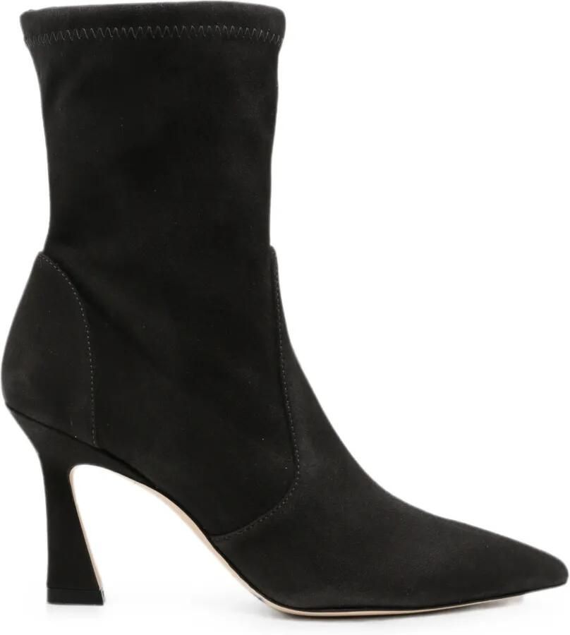 Stuart Weitzman Vinnie enkellaarzen met puntige neus Zwart
