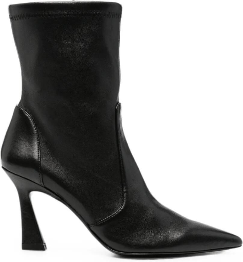 Stuart Weitzman Vinnie enkellaarzen met puntige neus Zwart