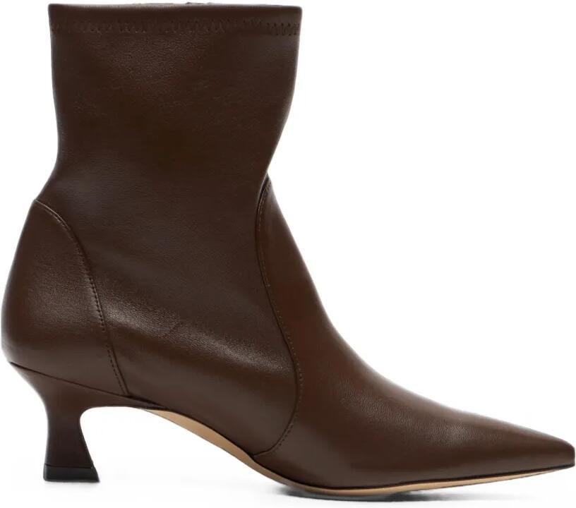 Stuart Weitzman Vinnie enkellaarzen met sculpturale hak Bruin