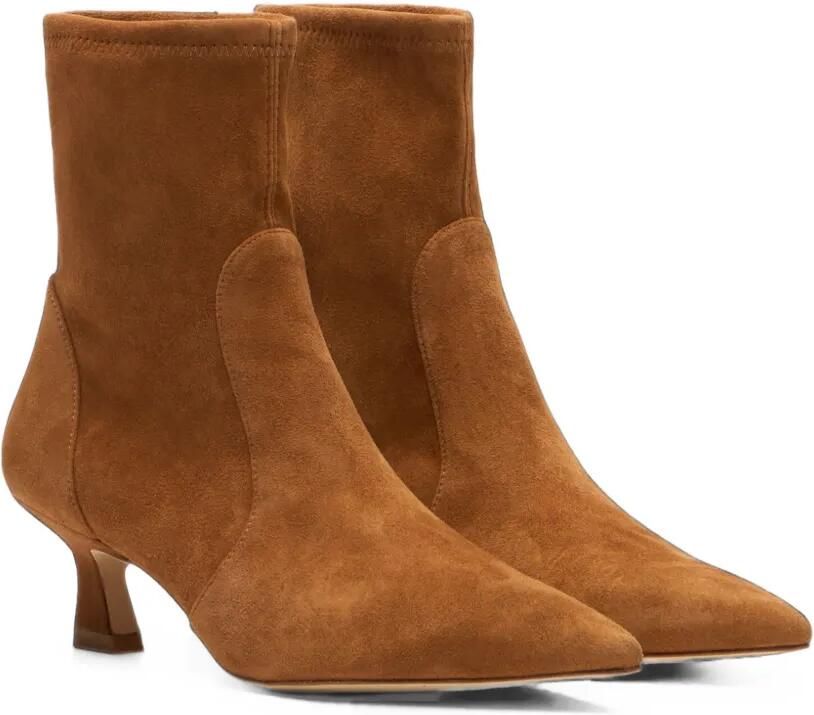 Stuart Weitzman Vinnie enkellaarzen met sculpturale hak Bruin