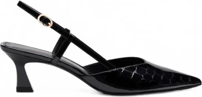 Stuart Weitzman Vinnie leren pumps met reptielreliëf Zwart