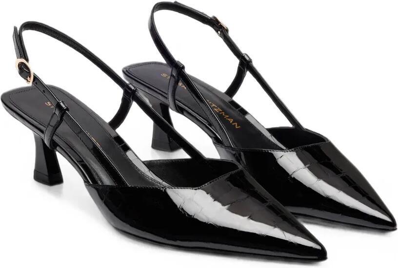 Stuart Weitzman Vinnie leren pumps met reptielreliëf Zwart - Foto 3