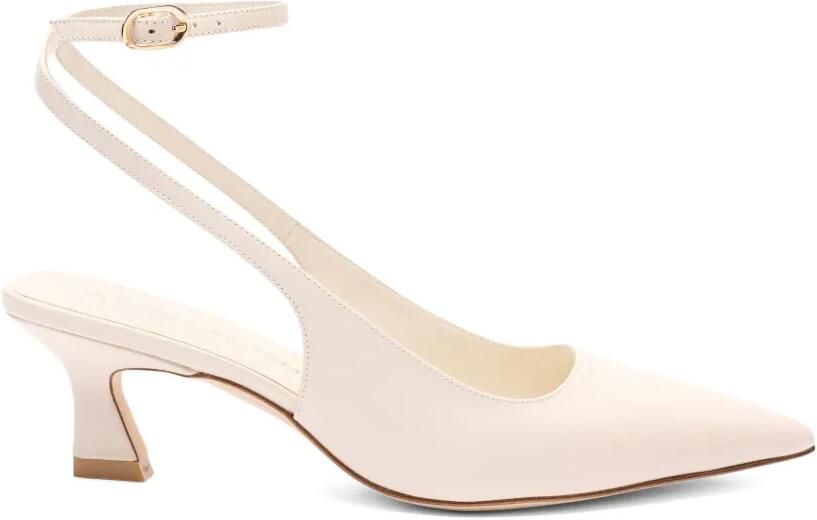 Stuart Weitzman Vinnie pumps met bandje aan de achterkant Beige