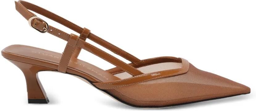 Stuart Weitzman Vinnie pumps met puntige neus Beige
