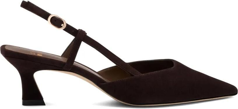 Stuart Weitzman Vinnie pumps met sculpturale hak Bruin