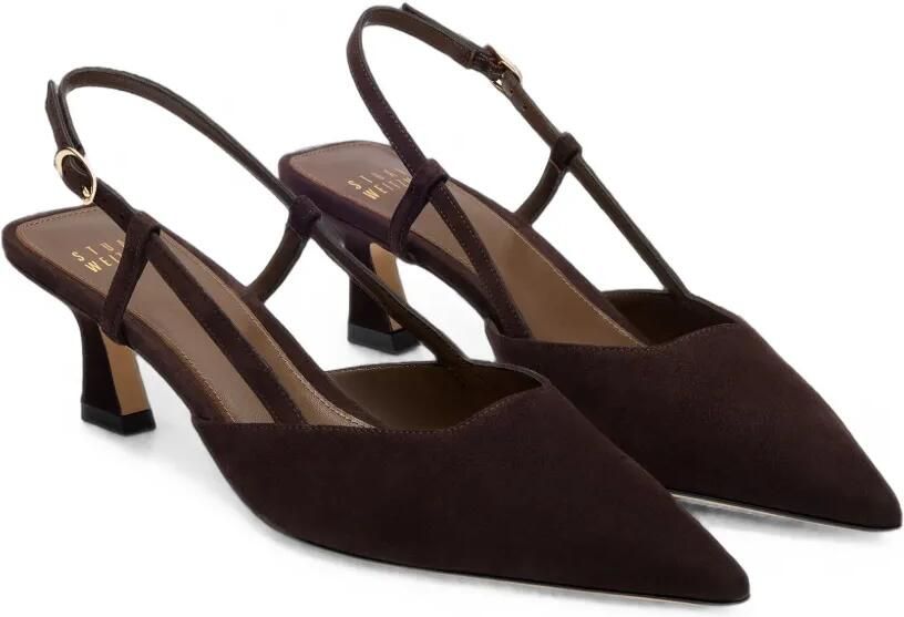 Stuart Weitzman Vinnie pumps met sculpturale hak Bruin - Foto 3