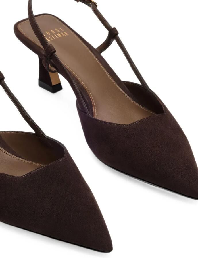 Stuart Weitzman Vinnie pumps met sculpturale hak Bruin - Foto 2